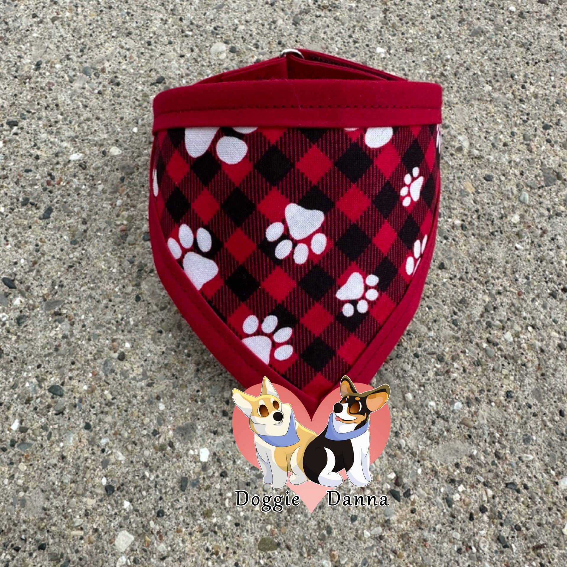 Paw Prints Buffalo Plaid Pet Bandanna