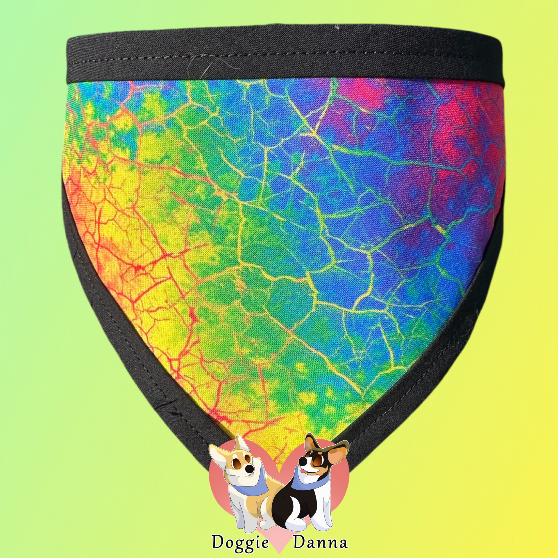 Rainbow Crackle Fun Fabric Pet Bandanna