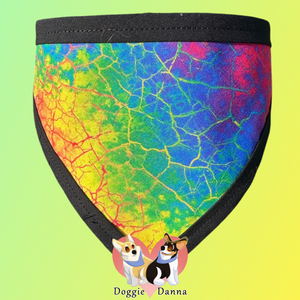 Rainbow Crackle Fun Fabric Pet Bandanna