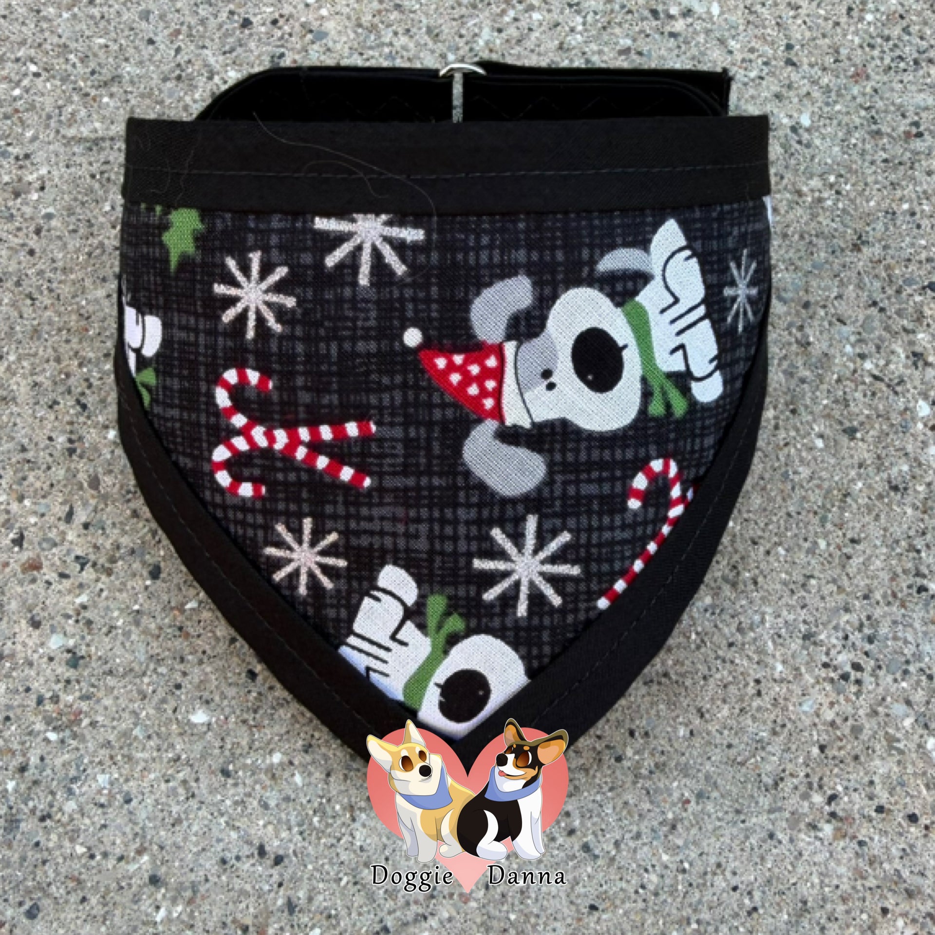 Christmas Dog Black Pet Bandanna