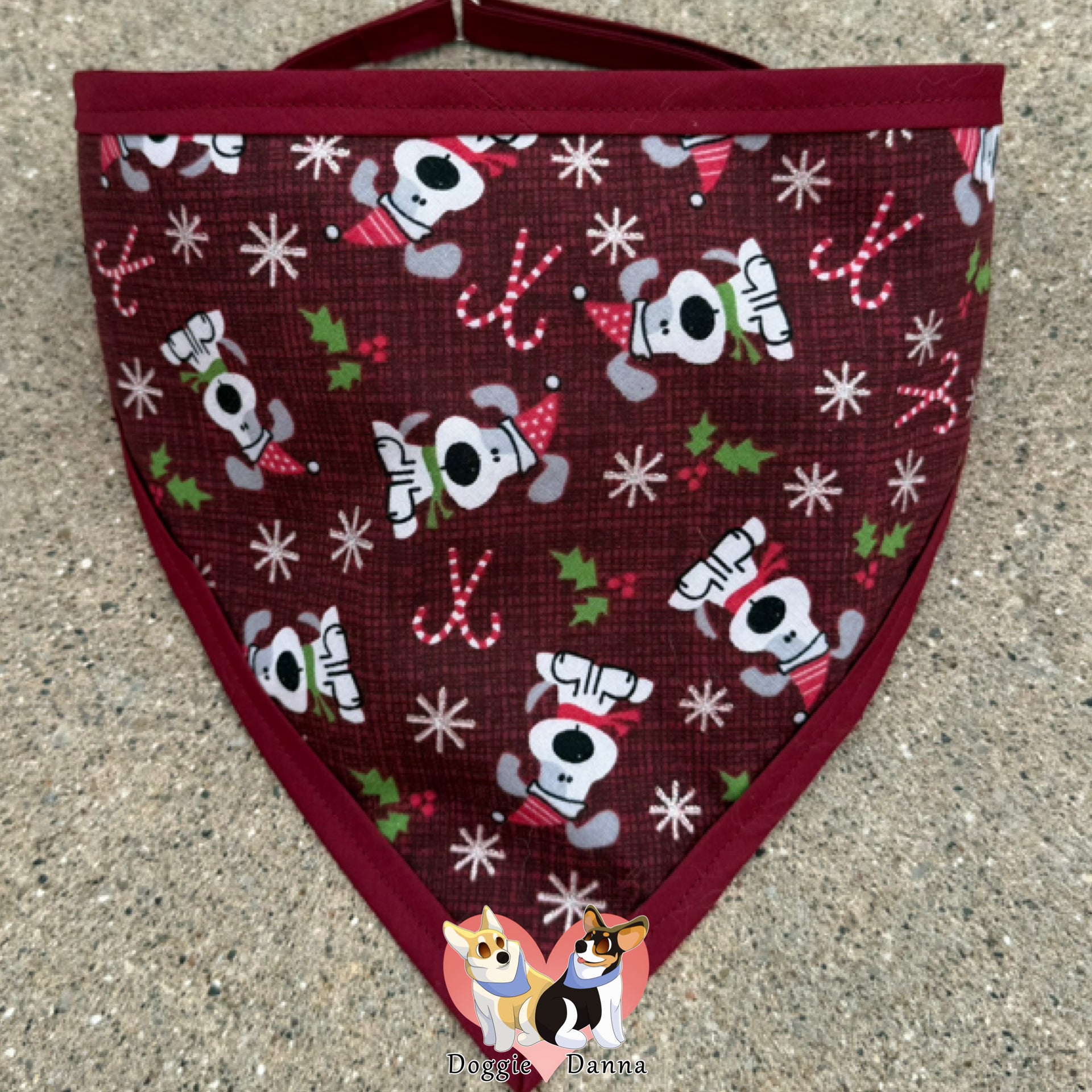 Christmas Dog Burgundy Pet Bandanna