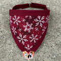 Burgundy Snowflakes Pet Bandanna