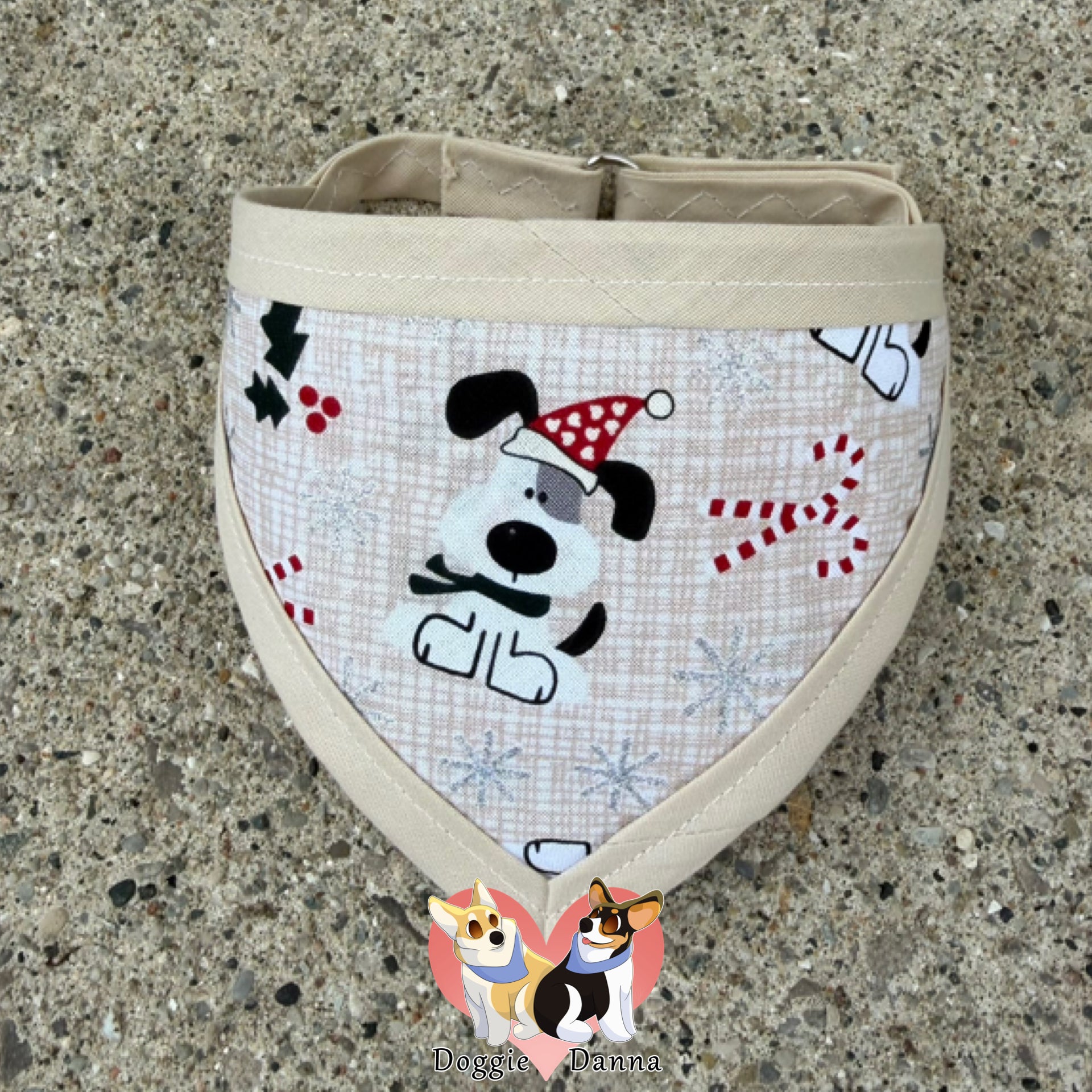Christmas Dog Khaki Pet Bandanna