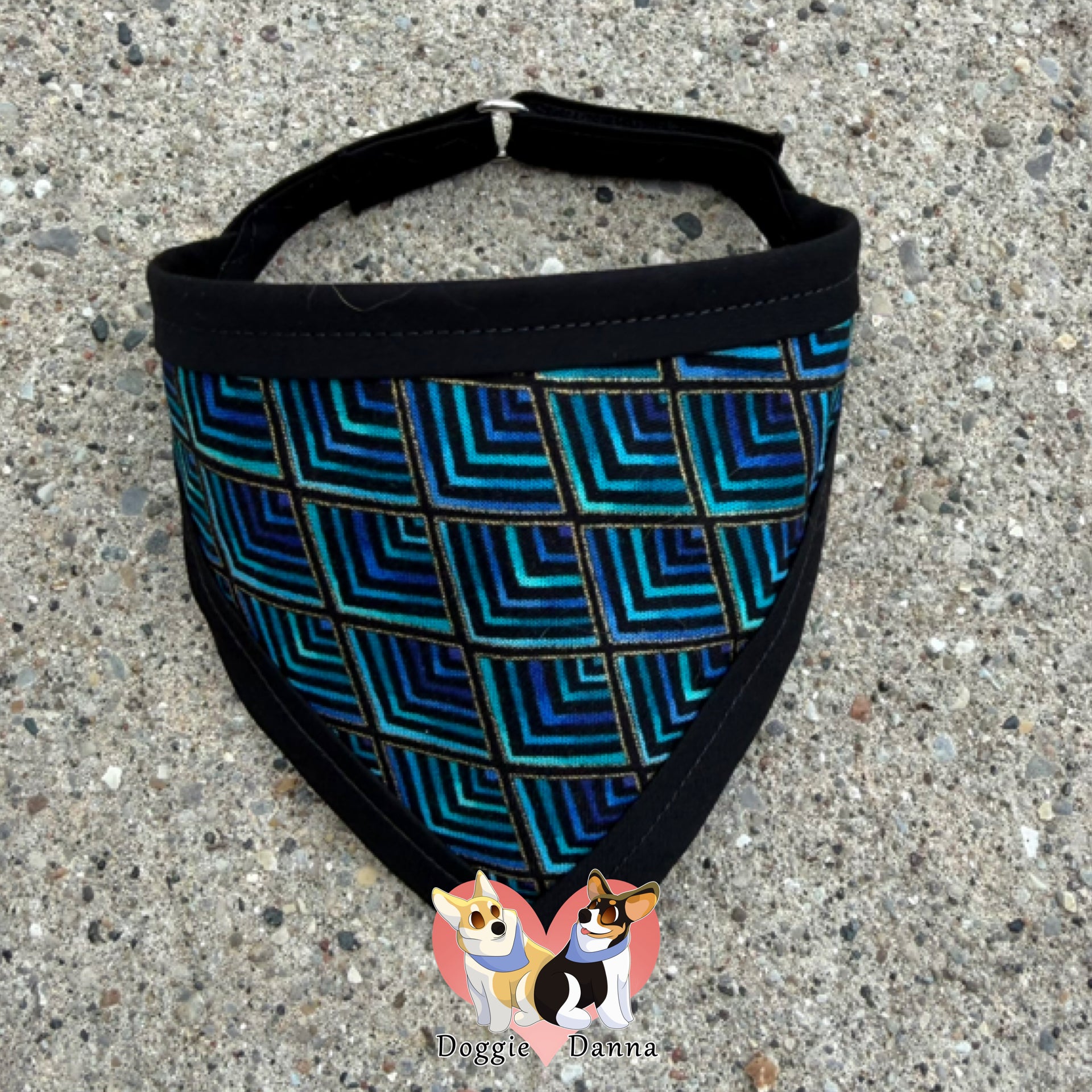 Geometric Blues Pet Bandanna