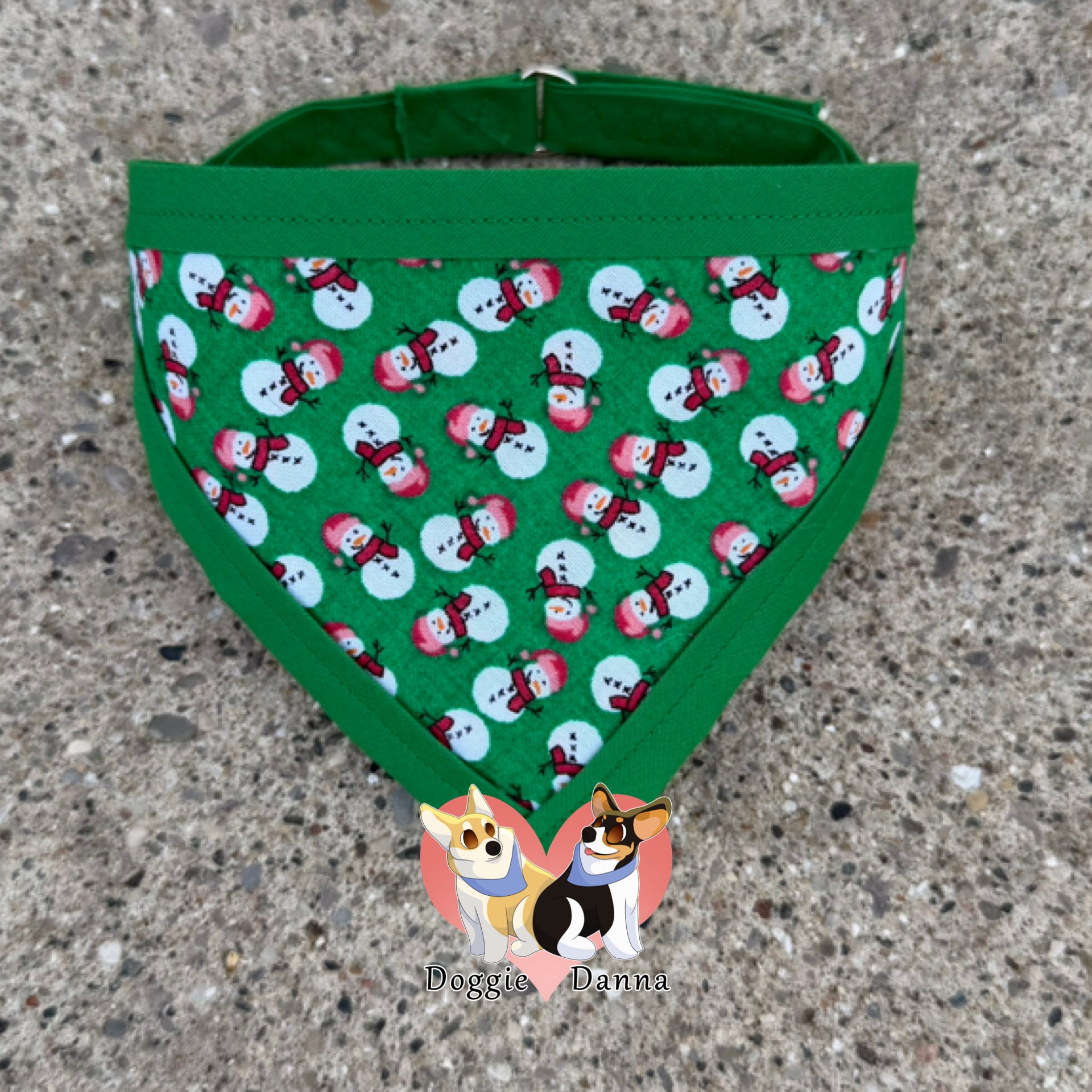Green Snowman Pet Bandanna