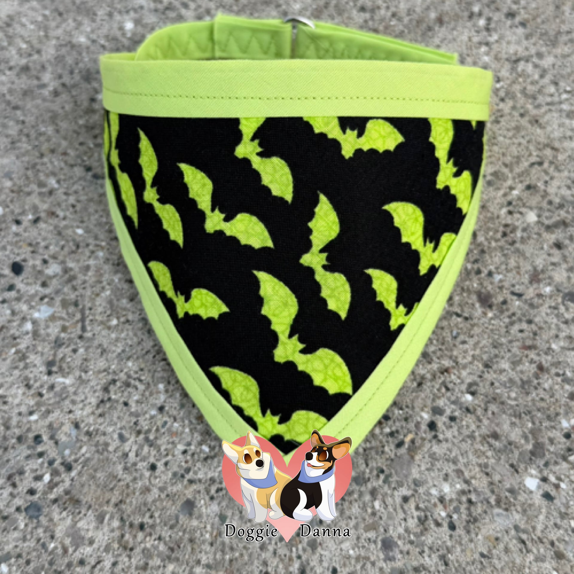Neon Green Bats Pet Bandanna