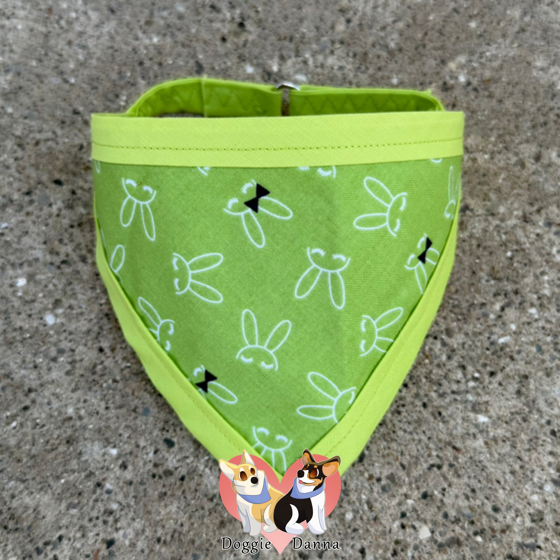 Lime Bunny Ears Pet Bandanna