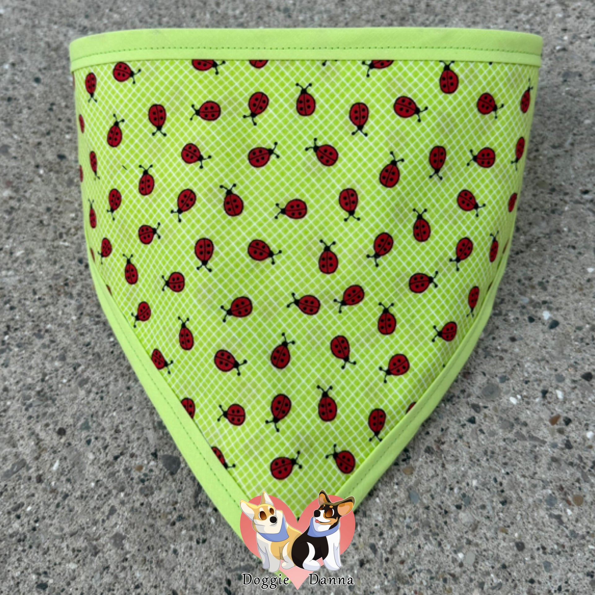 Lime Green Ladybugs Pet Bandanna