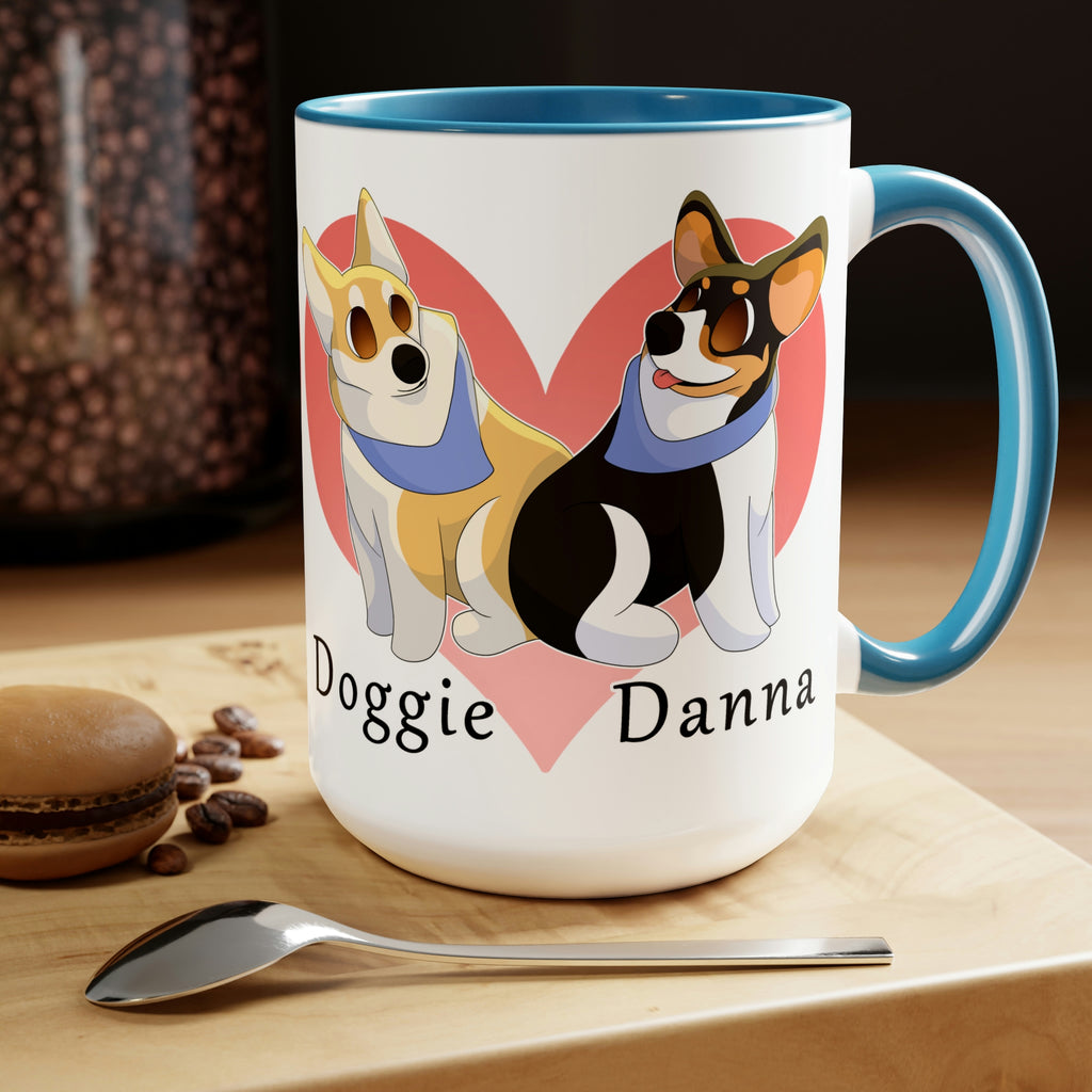 Two-Tone Coffee Mugs, 15oz
