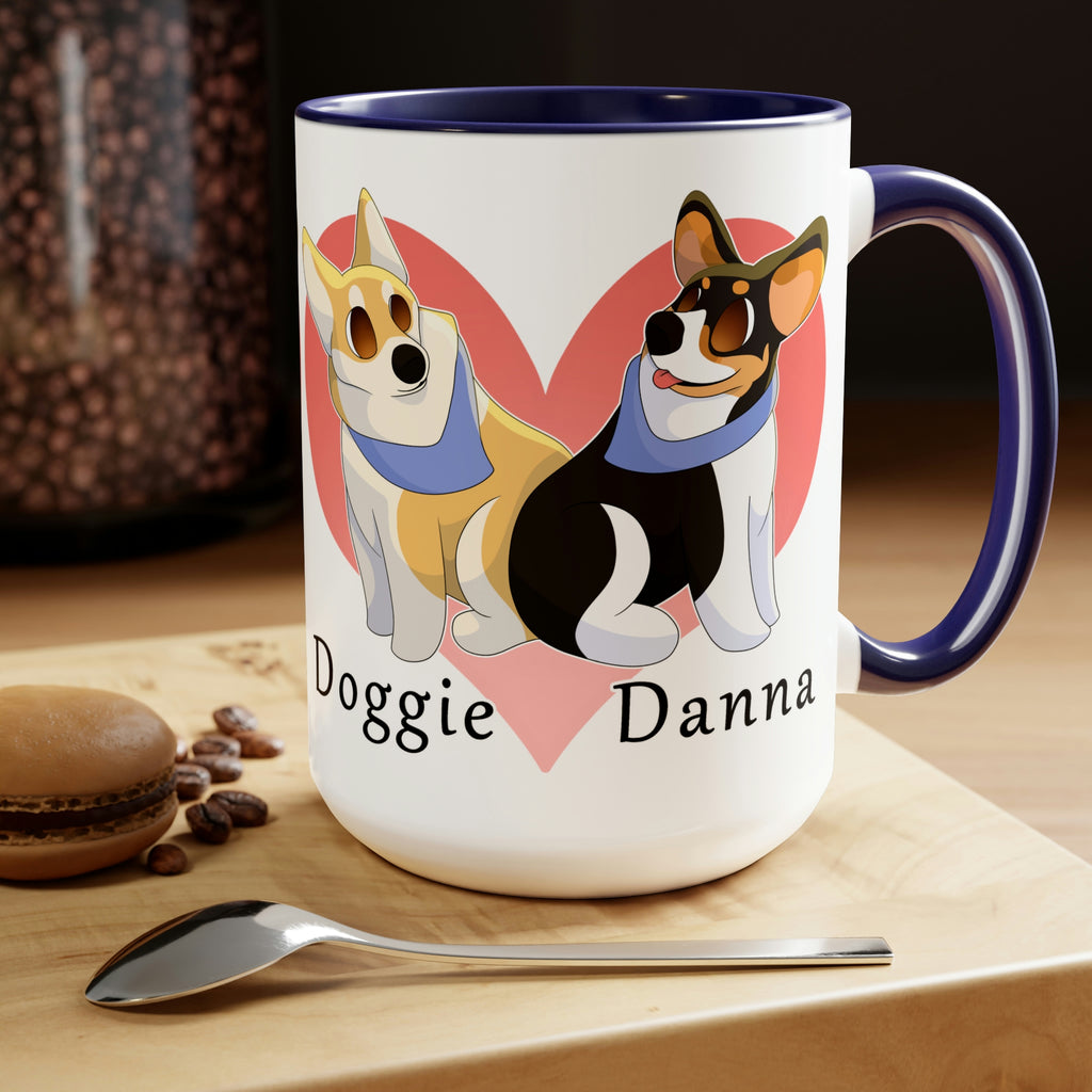 Two-Tone Coffee Mugs, 15oz