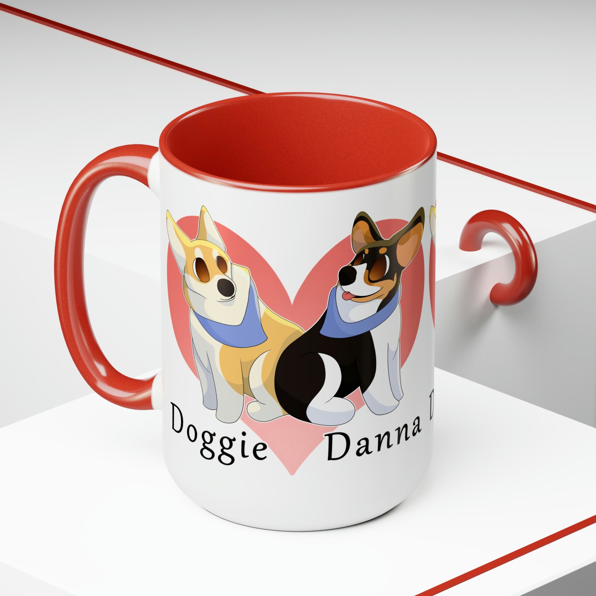 Two-Tone Coffee Mugs, 15oz