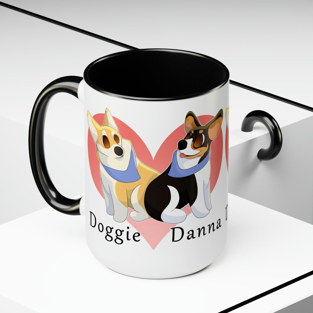 Two-Tone Coffee Mugs, 15oz