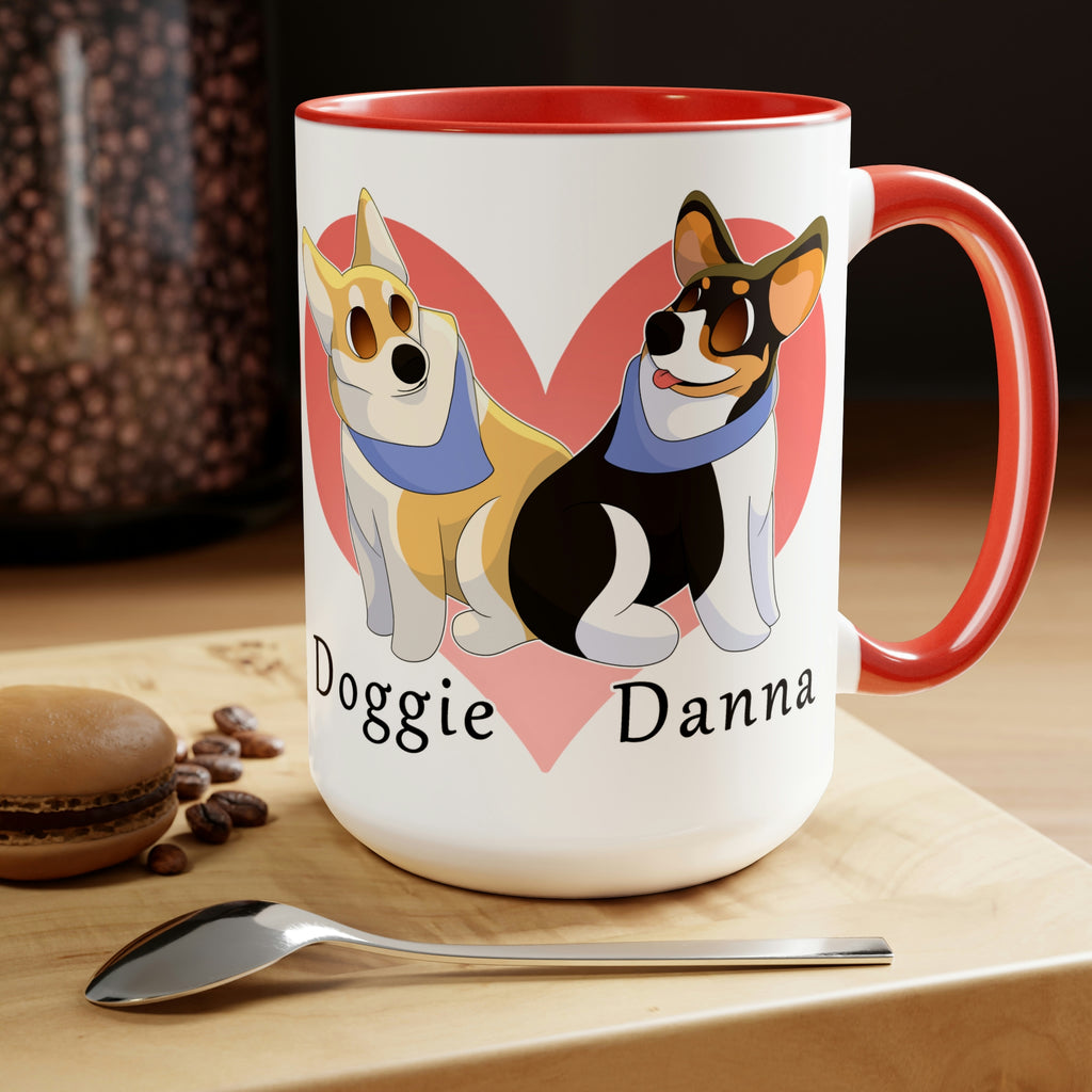 Two-Tone Coffee Mugs, 15oz
