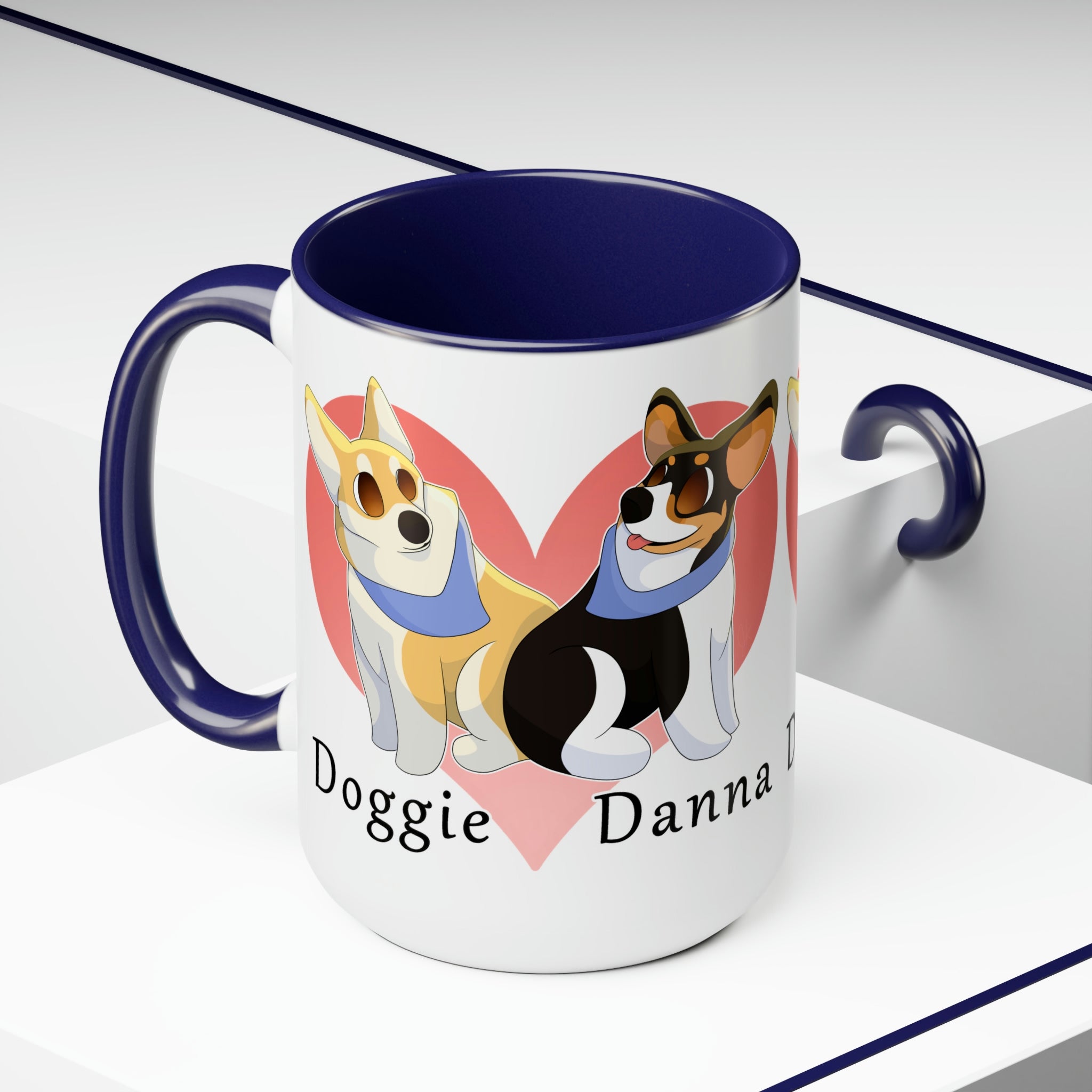 Two-Tone Coffee Mugs, 15oz