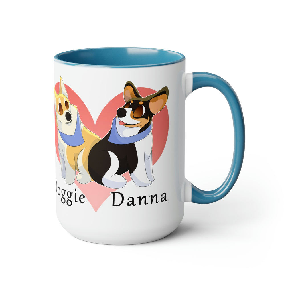 Two-Tone Coffee Mugs, 15oz