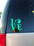 Heart Paw print LOVE Window Decal