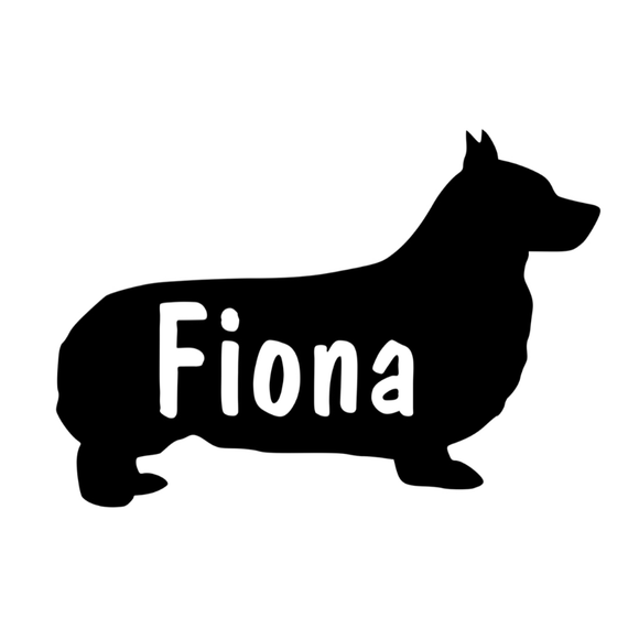 Breed silhouette with name cutout Window Decal