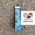 Glitter Blue Snowflake Key Fob